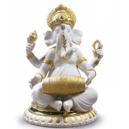 Статуэтка "Мридангам Ганеша (Золотой Ре-Деко)" Lladro 01009278