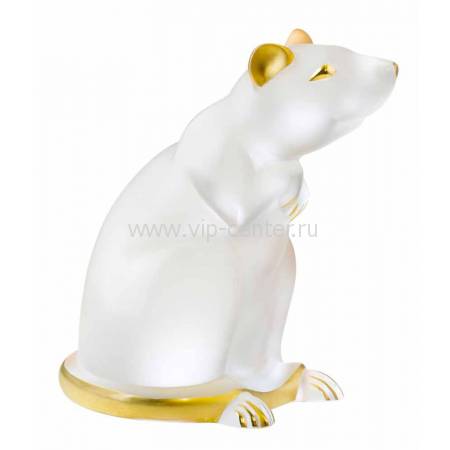 Статуэтка "Крыса" белая/позолота Lalique 10686300