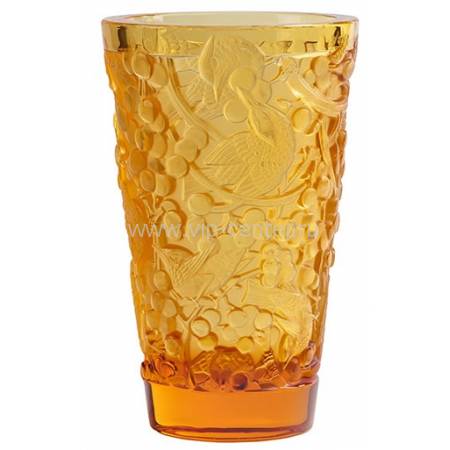 Ваза для цветов "Merles&Raisins" янтарная Lalique 10732200