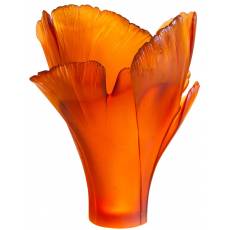 Ваза для цветов "Magnum Ginkgo" янтарная Daum (h=52) (Лимитированная серия 99 экз.) 05107-3