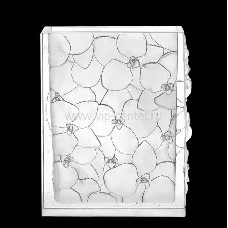 Ваза для цветов квадратная "Орхидеи" белая Daum 05103-1