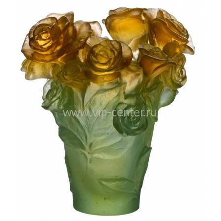 Ваза для цветов "Rose Passion" зелено-оранжевая (h=17) Daum 05287-2