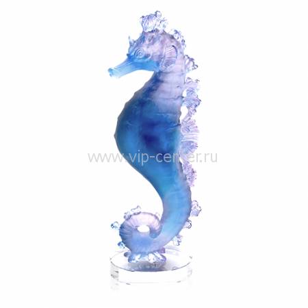 Статуэтка "Морской конёк" сине-розовый Daum 05714